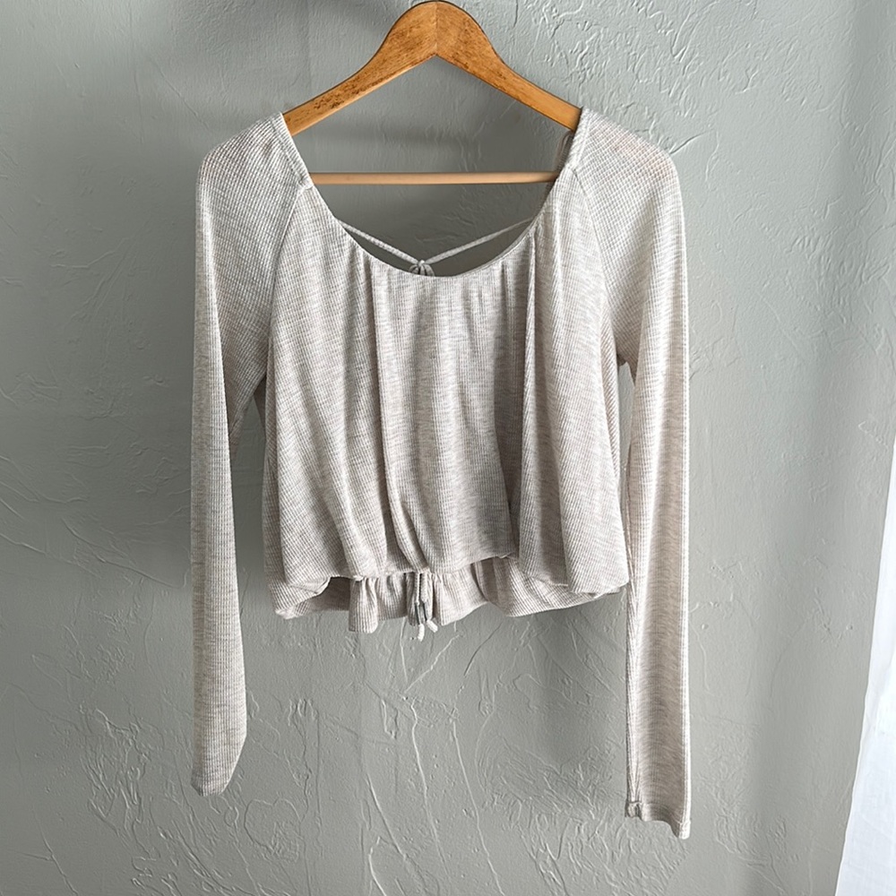 Free People off white long sleeve top